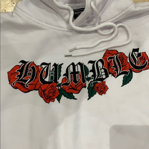 Forever 21 Mens White Pullover Hoodi - Picture 2 of 4